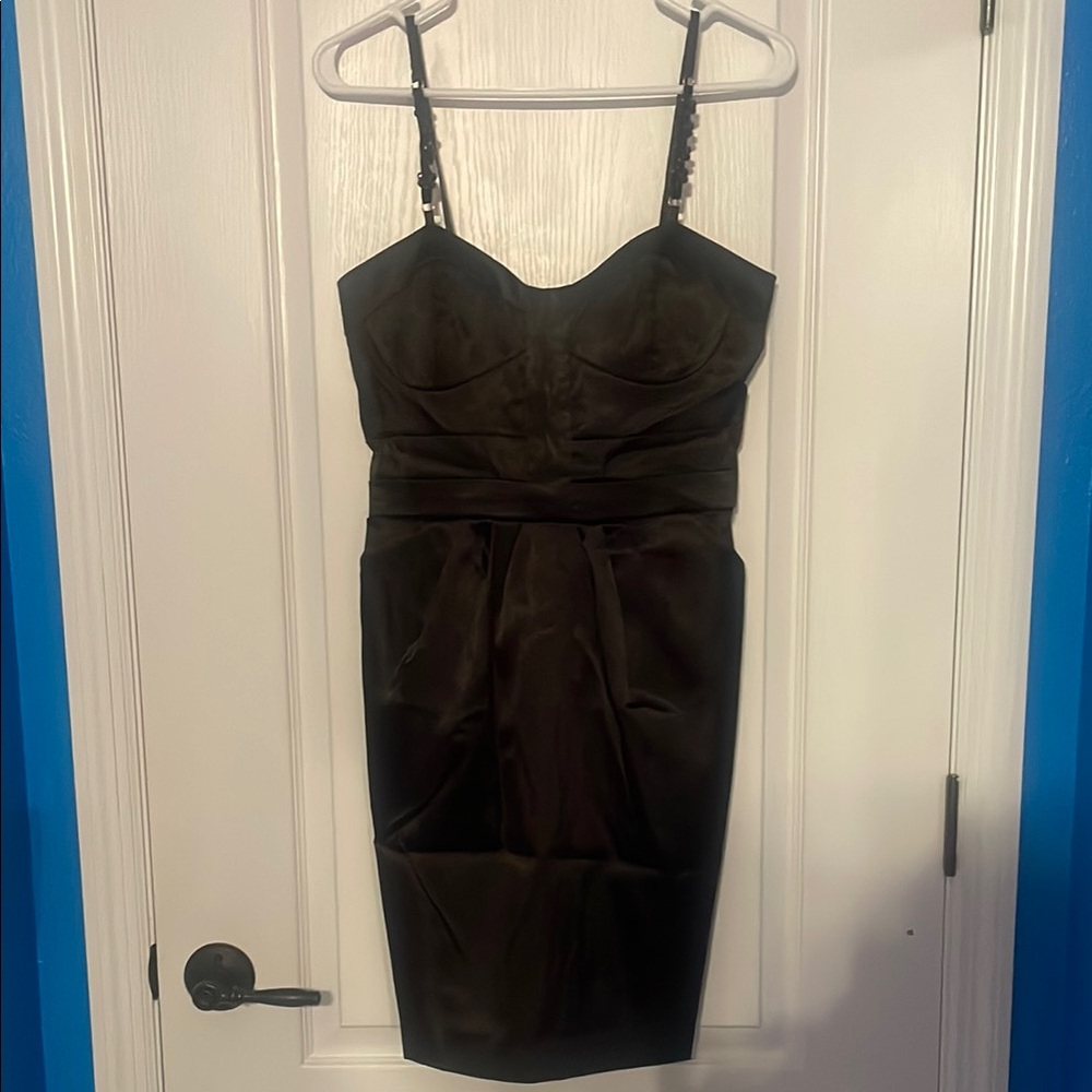 Sexy Elegant Black Mini Dress - Beaded Straps